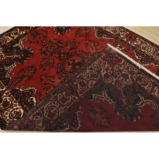 Baloch Rug 7’4” X 10’2” Red Wool Vintage Traditional Hand-Knotted Carpet For Sale - Image 13 of 14