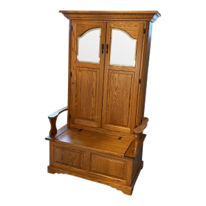 Traditional Oak Hall Tree With Built in Storage