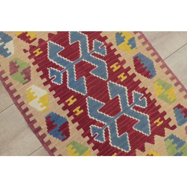 1960s Tribal Style Geometric Colorful Cappadocia Kilim Rug For Sale - Image 11 of 13