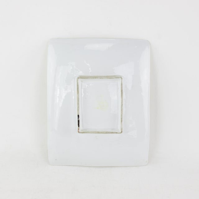 Light Green Vintage Hand-Painted Porcelain Pitcher & Plates Set With Floral Design For Sale - Image 8 of 12