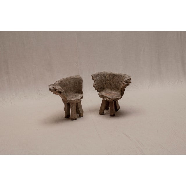 Wood Vintage Sculptural Burlwood Side Chairs, 1970s, Set of 2 For Sale - Image 7 of 16