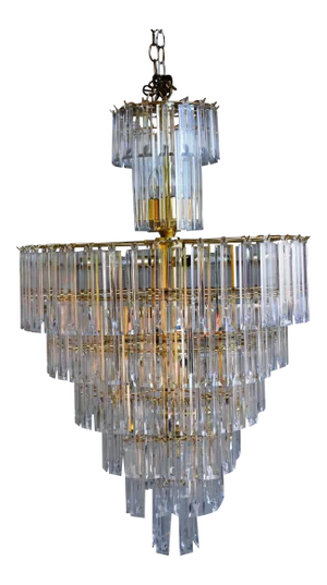 Late 20th Century Hollywood Regency Style 8 Tier Wedding Cake Lucite Chandelier