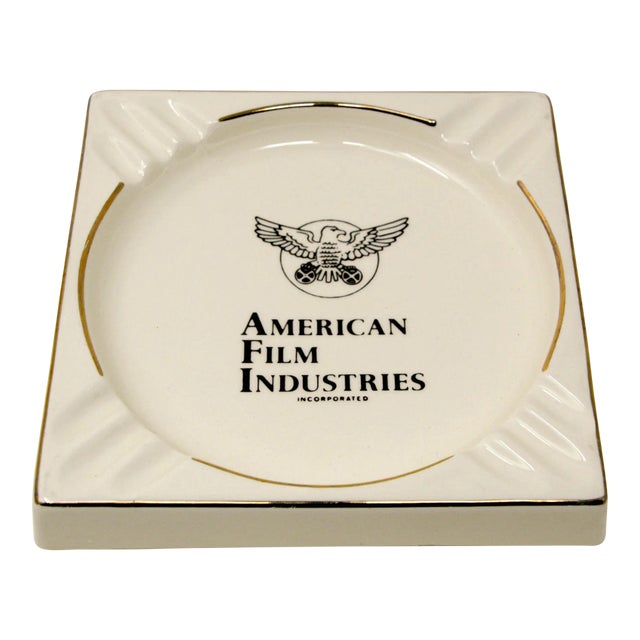Vintage American Film Industries Incorporated Large Ceramic Ashtray For Sale
