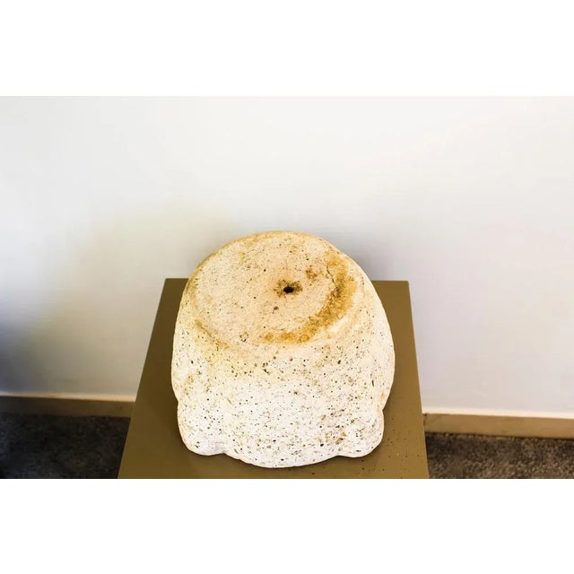 Italian White Porous Stone Vase For Sale - Image 3 of 8