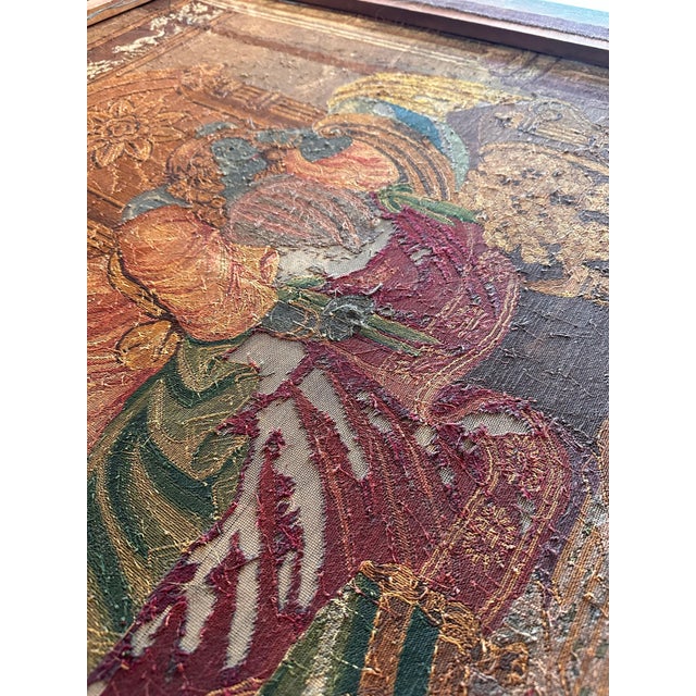 Antique Handcrafted needlepoint depicting a classical romanticized Orientalist For Sale - Image 12 of 18