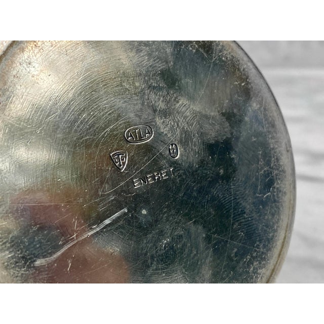 Antique Scandinavia Victorian Silver Plate Match Holder Ashtray For Sale - Image 10 of 11