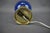 Kamenicky Senov Blue Glass and Brass Table Lamp, Czechoslovakia, 1970s For Sale - Image 4 of 8