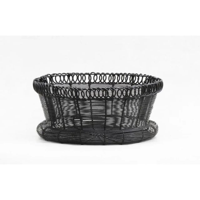 Antique French Woven Wire Basket, 1900 For Sale - Image 6 of 12