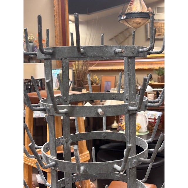 Gray Antique French 11 Tiered Wine Bottle Drying Rack/Stand For Sale - Image 8 of 9
