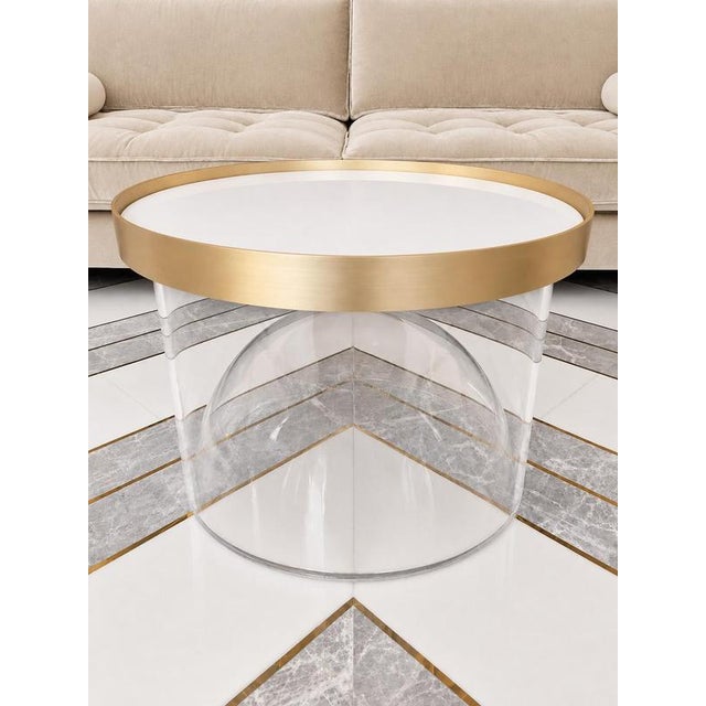 Not Yet Made - Made To Order Cup Low Table in Polycarbonate with Marble and Brass by Christophe Perichon For Sale - Image 5 of 9