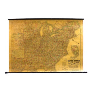 1863 "Lloyd's New Map of the United States, the Canadas, and New Brunswick" Hanging Wall Map For Sale