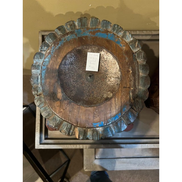 Vintage Hand-Carved Wood Candle Holder Base For Sale In Philadelphia - Image 6 of 6