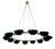 Black Ring and Cup Ceiling Lamp, 1970s For Sale