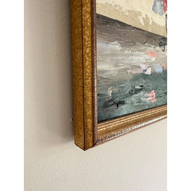 American School, 20th Century, Still Life of a Bowl of Flowers, Oil on Canvas For Sale - Image 9 of 12