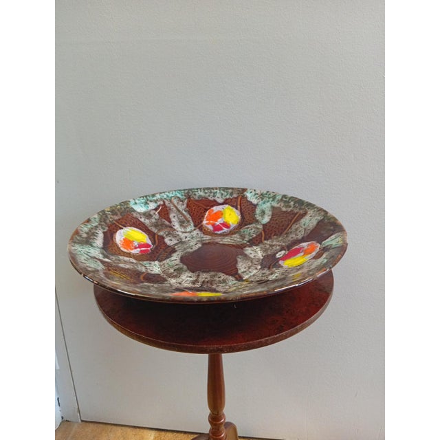 Large Decorative Dish in Glazed Ceramic Drôme from Poët-Laval, France, 1970s For Sale - Image 3 of 4