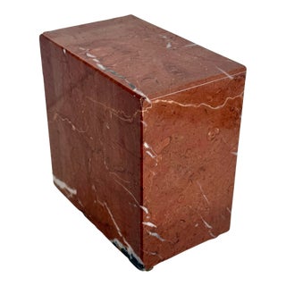 Art Deco Revival Italian Rosso Verona Marble Bookend For Sale