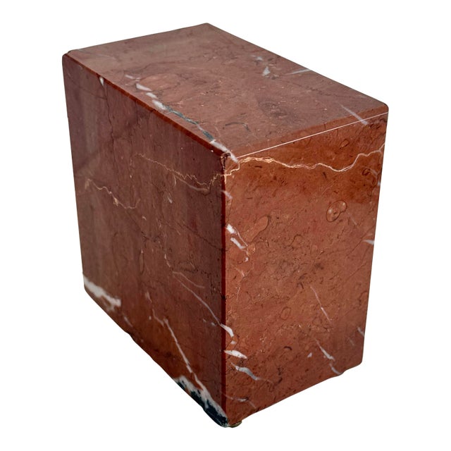 Art Deco Revival Italian Rosso Verona Marble Bookend For Sale