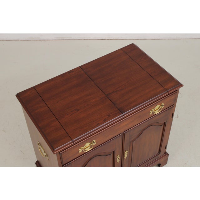 Brown Henkel Harris Cherry Flip Top Server Cabinet For Sale - Image 8 of 18