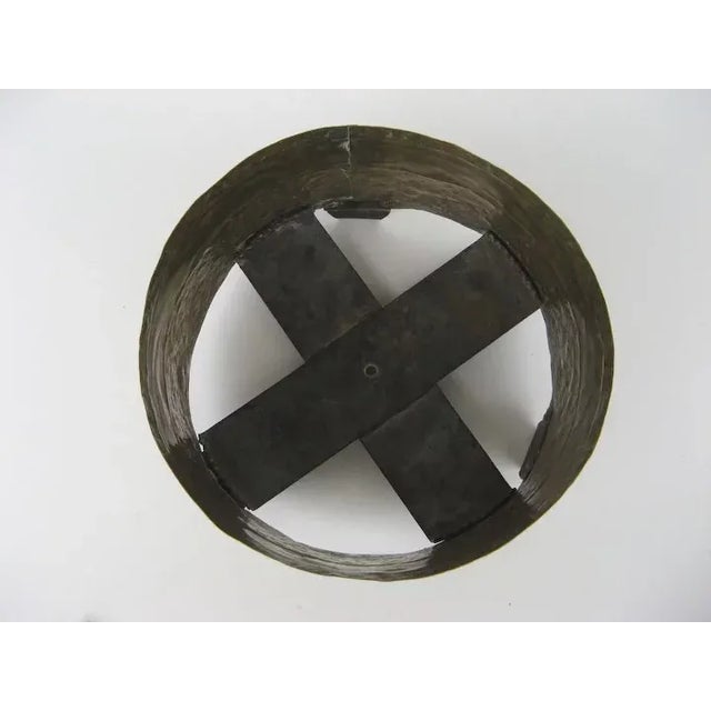 Arts and Crafts brass holder for planter. Acorn motif. c 1900 8" diameter, 5" tall 1485