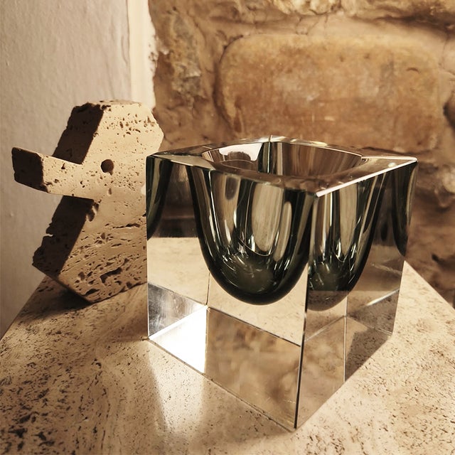 Flavio Poli Large Cube Ashtray or Catch-All in Murano Glass by Flavio Poli for Seguso, 1960s For Sale - Image 4 of 17