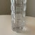 Tall Crystal bud vase with square accents. Made in the Mid 20th Century.