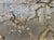 Silver 1920s Large Japanese Chinoiserie Crane Painting on Wood Panel W/ Silver, Gold, & Copper Leaf — Art Deco Framed For Sale - Image 8 of 18