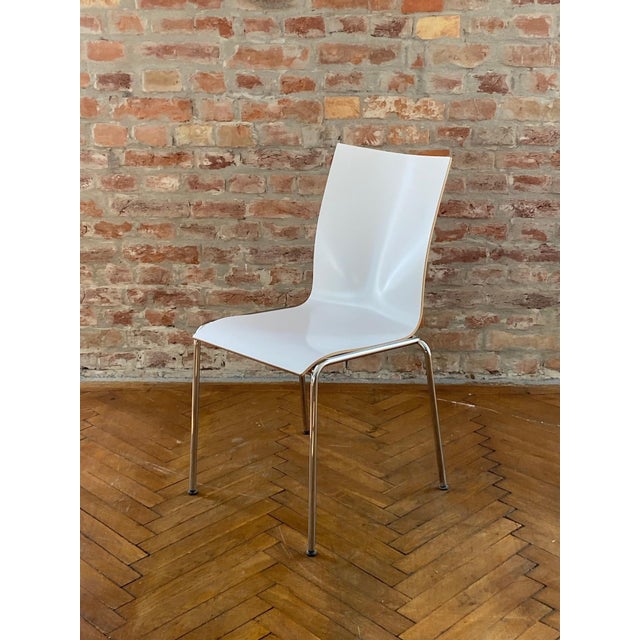 2000 - 2009 Vintage Red Back Stacking Chairs by Eric Magnussen for Engelbrechts, 1990s, Set of 7 For Sale - Image 5 of 17