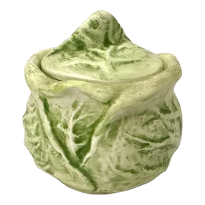Vintage Cabbage Leaf Sugar Bowl W/Lid