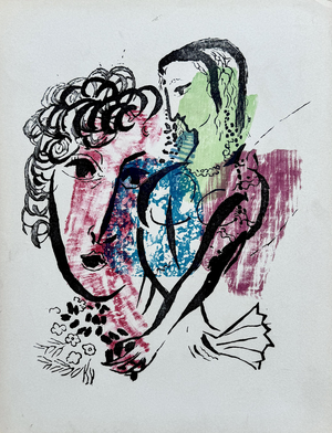 Marc Chagall, The Artist and His Wife Trial Proof, Original Woodcut