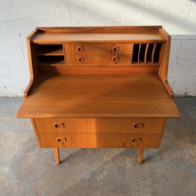 Mid 20th Century Vintage Swedish Teak Chatol Secretary Desk by Egon Ostergaard Svensk Möbelindustri, 1960s Mid Century For Sale - Image 5 of 10