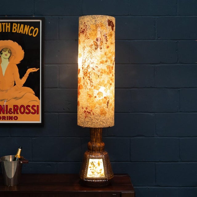 Vintage 20th Century French Resin & Botanical Table Lamp from Accolay, 1970 For Sale - Image 4 of 18