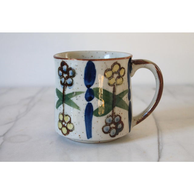 Ceramic Vintage Mid-Century Speckled Cream Stoneware Coffee Mugs S/4 For Sale - Image 7 of 10