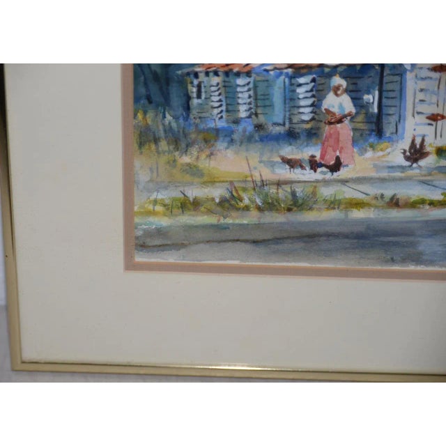Vintage Watercolor "island Life" Original Painting C.1988 For Sale - Image 4 of 8