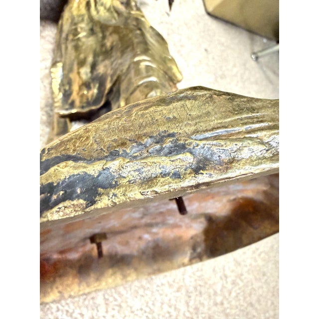 Early 20th Century Charlotte Monginot Girl W Flowers Bronze Sculpture For Sale - Image 12 of 12