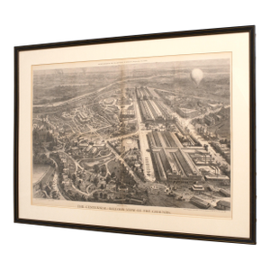 Harpers Weekly c.1876 Large Framed Engraving Print Philadelphia