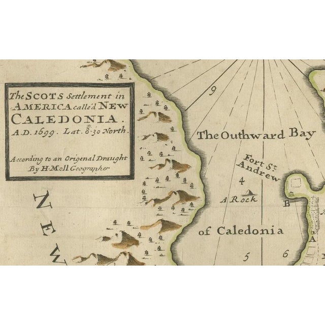 17th Century Map of the Failed Scottish Colony of Caledonia in Panama, 1699 For Sale - Image 5 of 10