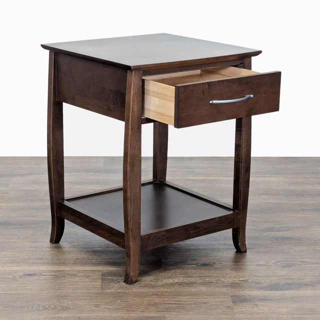 Traditional Baronet One Drawer Nightstand With Open Shelf For Sale - Image 3 of 10