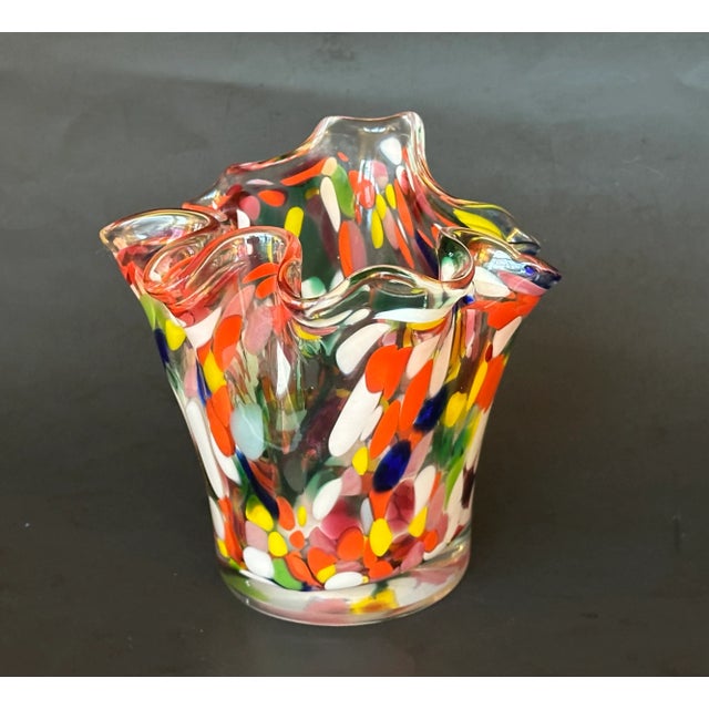 Vintage Murano Art Glass Vase For Sale - Image 11 of 12