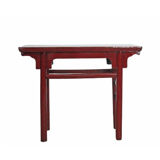 Red Small Red Antique Stairway Table For Sale - Image 8 of 8
