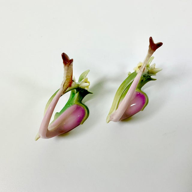 Vintage Minimalist Japanese Hollywood Regency Majolica Butterfly Flora Porcelain Napkin Rings - Set of 12 For Sale - Image 17 of 18