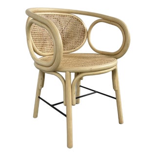 Rattan and Cane Armchair For Sale