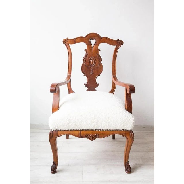 Spanish Chestnut Armchair, 1950s For Sale - Image 9 of 10