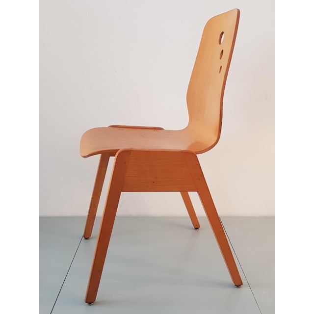 Mid-Century Modern Set of Stacking Chairs in Beech, 1960s For Sale - Image 3 of 17