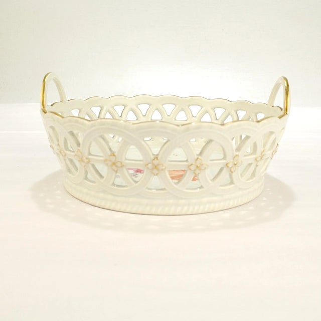 Ceramic Antique KPM Royal Berlin Reticulated Porcelain Deutsche Blumen Decor Basket For Sale - Image 7 of 12