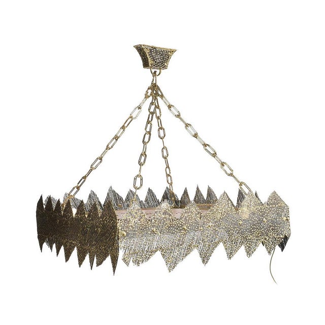 Metal Hanging Chandelier by Henri Fernandez For Sale - Image 7 of 7