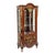 French Hand-Painted Curio Cabinet With Glass Panels, Gold Leaf Accents & Scenic Artwork For Sale