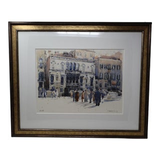 Jeffrey Harpham “A Meeting at Campo Maria Formosa” 2003 Venice Watercolor For Sale