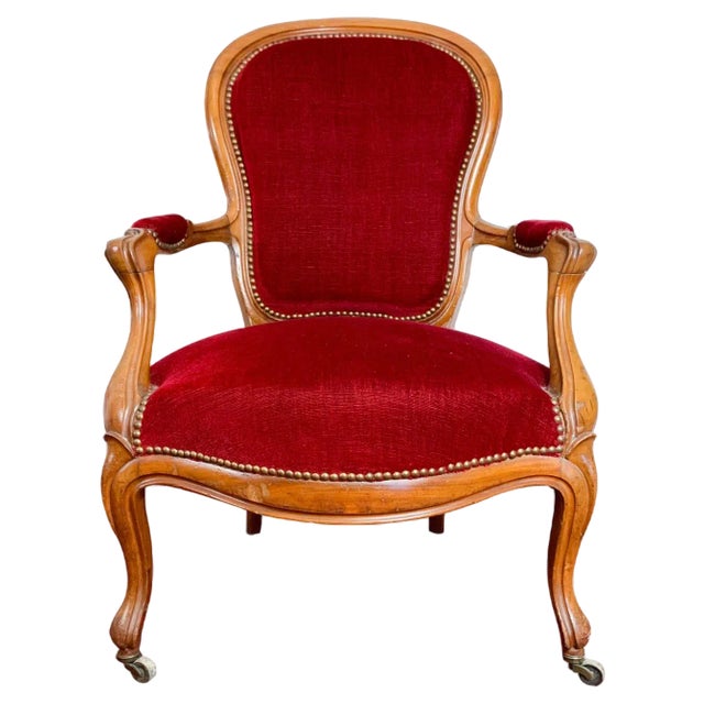 Louis XV Style Cabriolet Armchair, 1850s For Sale