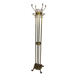 Italian Hollywood Regency Brass Coat Rack, 1940s For Sale