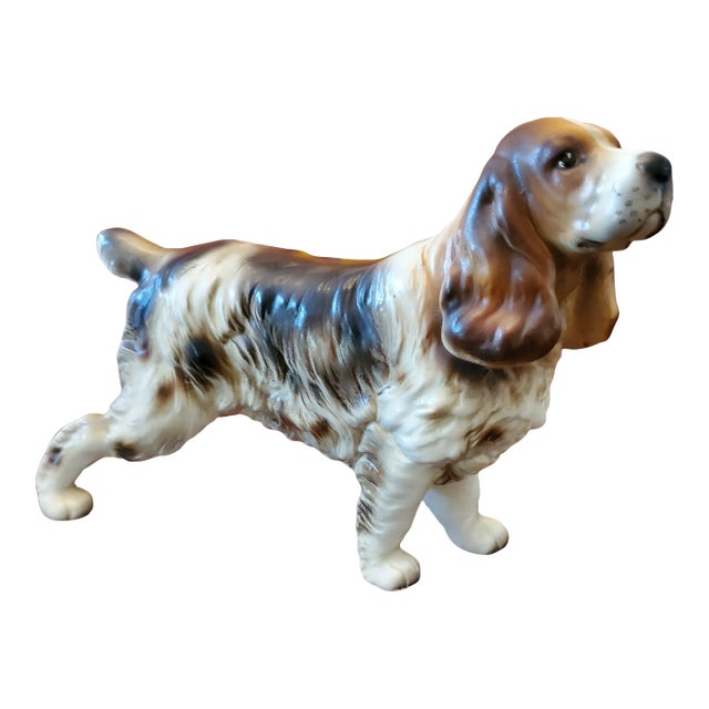 1930s Porcelain Dog Sculpture Lifelike For Sale